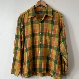 Vintage Sears Roebuck Plaid Casual Button Down Shirt